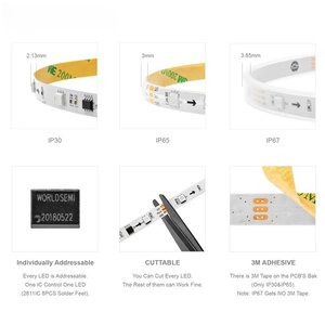 SK6812 RGBW adresli rüya renk 12V 30 60 96 piksel RGBW RGB soğuk sıcak doğal beyaz 4 renk 1 Led piksel şerit işık - Product Image 5