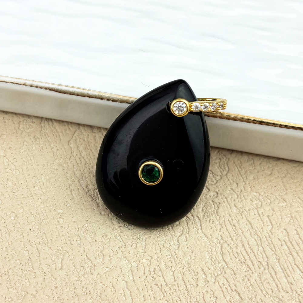 Obsidiana negra - oro