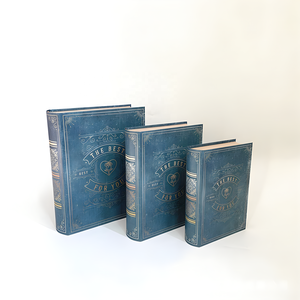 In Stock (accept Custom) High Quality Vintage Printed Big Book Box 3-piece Book <strong>Gift</strong> Packing Box Book <strong>Gift</strong> Box - Product Image 2