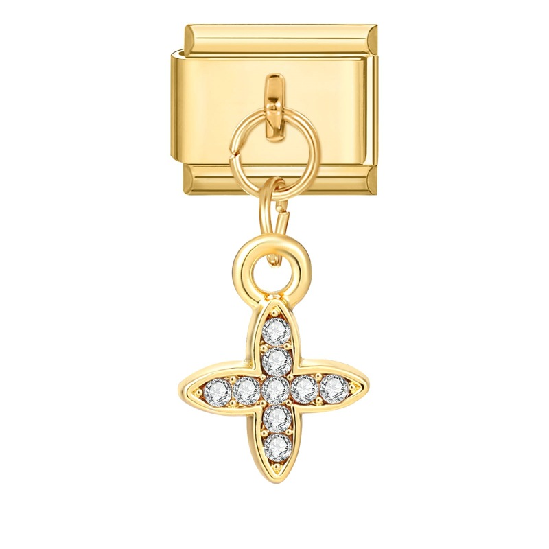 YWXH-85-Gold base pendant - small four-pointed star