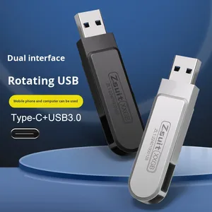 Dung lượng lớn 128G/256G 3.0 xe hơi <span class=keywords><strong>USB</strong></span> ổ đĩa <span class=keywords><strong>flash</strong></span> lưu trữ điện thoại di động xoay đôi kết thúc <span class=keywords><strong>USB</strong></span> Type-C - Product Image 2