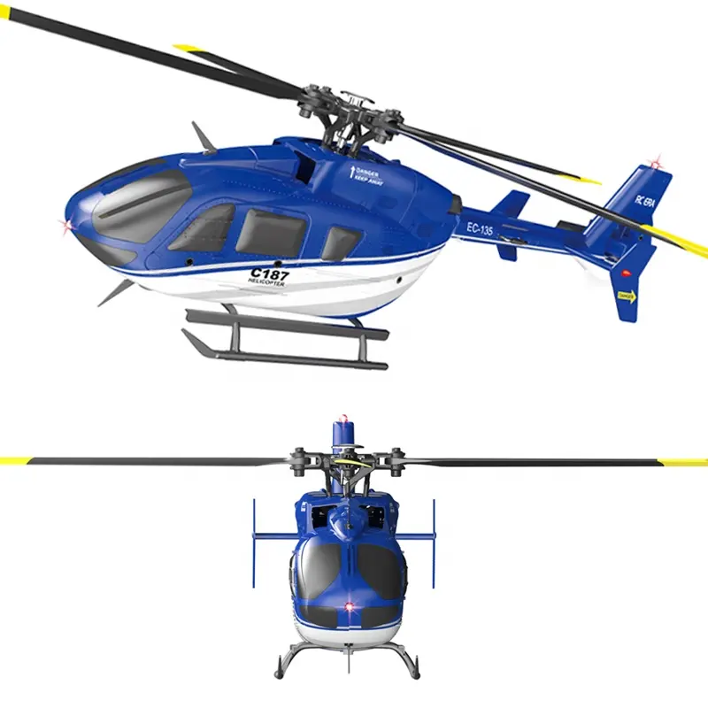 EC135エアレスキューフライングユーロコプター3D6G2.4G 4ch高度ホールドシングルプロペラRcヘリコプター (フライバーレス)