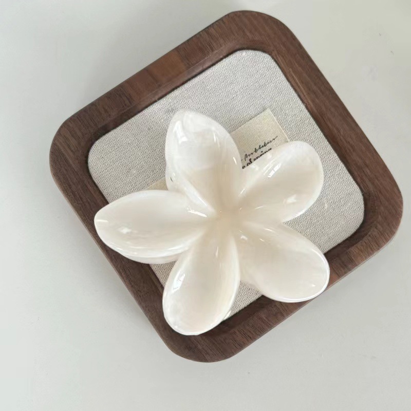 Plumeria 8cm - Frosted Transparent White