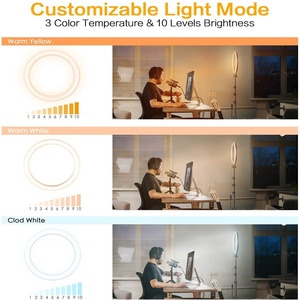Aros LED 8 "20ซม. 10" 26ซม. 12 "30ซม. สำหรับไฟวงแหวน Tik Tok พร้อมขาตั้งกล้องสามขาราคาสำหรับถ่ายภาพและถ่ายวิดีโอถ่าย - Product Image 2