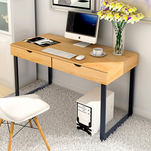 Escritorio de ordenador en forma de U, patas de marco de acero duradero, diseño multifuncional moderno con cajones dobles, mesa de ordenador sencilla