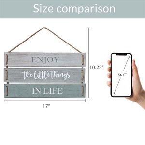 人生の小さなものをお楽しみください引用壁の装飾装飾的な木の板のハンギングサイン装飾のための17x10.25インチの木製の壁のサイン