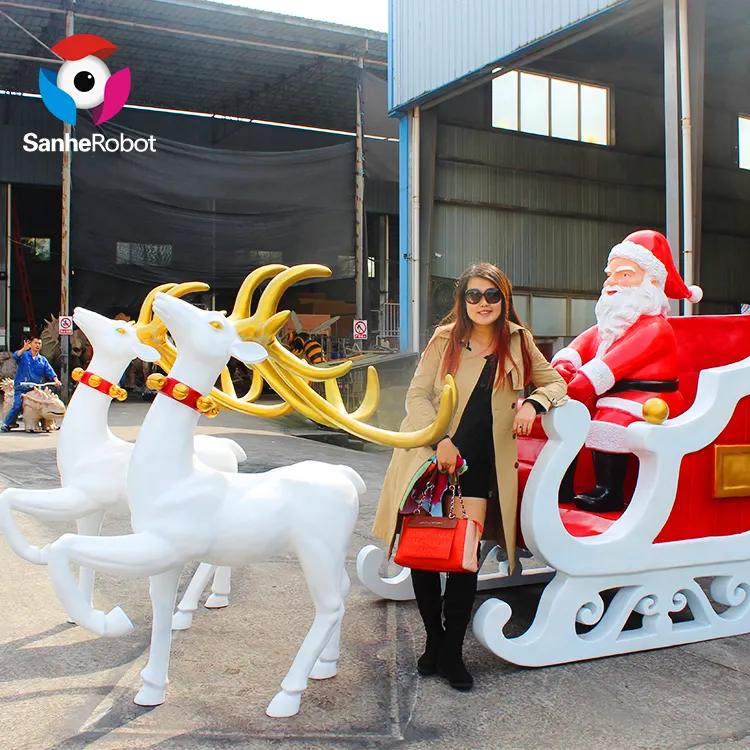 Navidad al aire libre de tamaño real musical Papá Noel para la decoración de la tienda