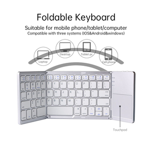 Mini Wireless <strong>Keyboard</strong> Portable Foldable <strong>Keyboard</strong> B033 Rechargeable Touchpad Multimedia <strong>Keyboard</strong> for Tablet Ipad Desktop Phone - Product Image 3
