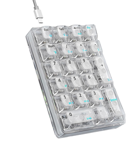 AMZ Hot Sale AULA F21 21Keys Transparent Mini <strong>Numeric</strong> <strong>Keyboard</strong> Membrane Operation Tri-Mode Number Pad Hot Swappable Backlight - Product Image 1