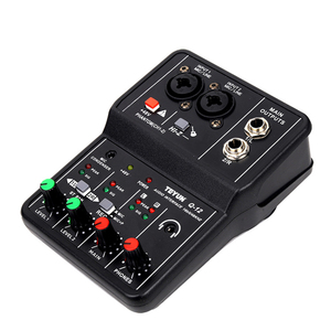 Interfaz de audio Tarjeta de sonido de grabación profesional 16bit/48kHz Mini interfaz de audio USB Tarjeta de sonido 2 entradas y 2 salidas con 48V Phantom - Product Image 1