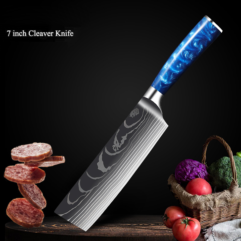 Blue-7 inch Nakiri Knife