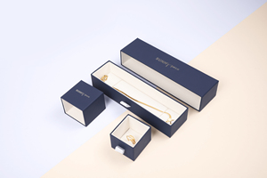 Nắng gói hộp đồ trang sức với miếng bọt biển điền vào, các tông đồ trang sức Hộp quà tặng, ngăn kéo phong cách nhỏ Hộp quà tặng trong màu xanh hải quân - Product Image 3