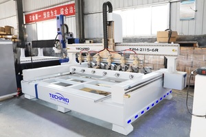 Multi Heads Wood <strong>CNC</strong> <strong>Router</strong> Milling Machine 6 Spindles <strong>4</strong> <strong>Axis</strong> 2115 <strong>Router</strong> <strong>CNC</strong> Machine With Rotary <strong>Axis</strong> - Product Image 2