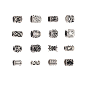 Perles creuses en argent antique en gros d'usine perles de charme de bracelet d'alliage mélangé pour la fabrication de bijoux