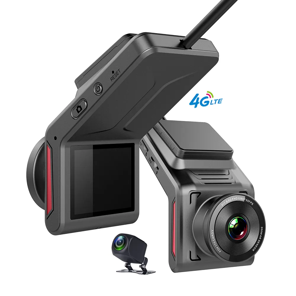 Câmera de ré escondida 4g, rastreamento gps, monitoramento remoto ao vivo com duas câmeras, gravação de vídeo, fhd1080p, wifi