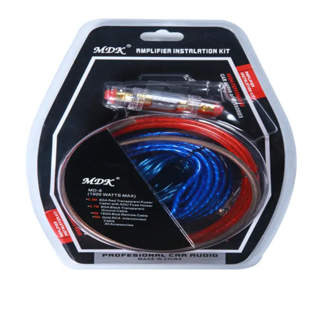 Rofessional-cable de alimentación de audio para coche, subwoofer de 10GA, kits de cableado de amplificador de inventario