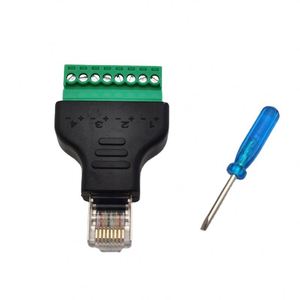 Adaptador de tornillo de conector de terminal Av de bloque de 8 pines de red RJ45 macho de uso fácil - Product Image 1