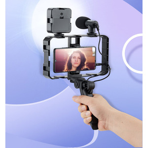 Starter Vlogging <strong>Kit</strong> for iPhone YouTube Photographic Lighting Accessories Including Phone Tripod Mount LED Light Shotgun - Product Image 5
