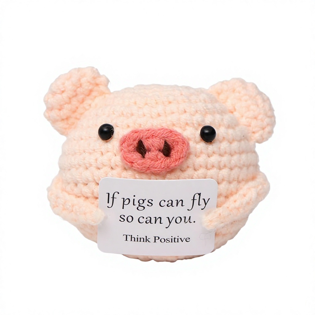 Skin-colored round pig i card