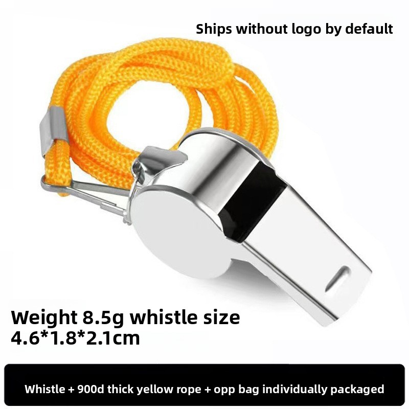 Metal whistle + yellow string individually packaged