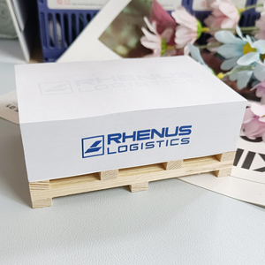 高品质定制标志印刷便签记事本纸立方体带便签木制托盘 - Product Image 6