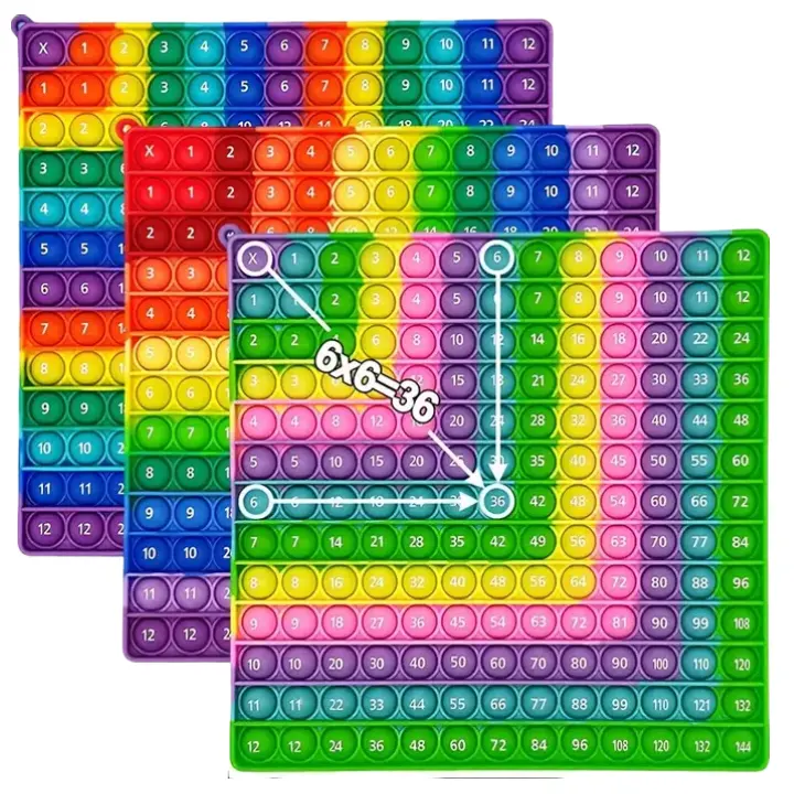 12x12 moltiplicazione Push giochi Pop, giocattoli di matematica in Silicone manipolativo cancelleria materiale scolastico Fidget giocattoli Pop per i bambini