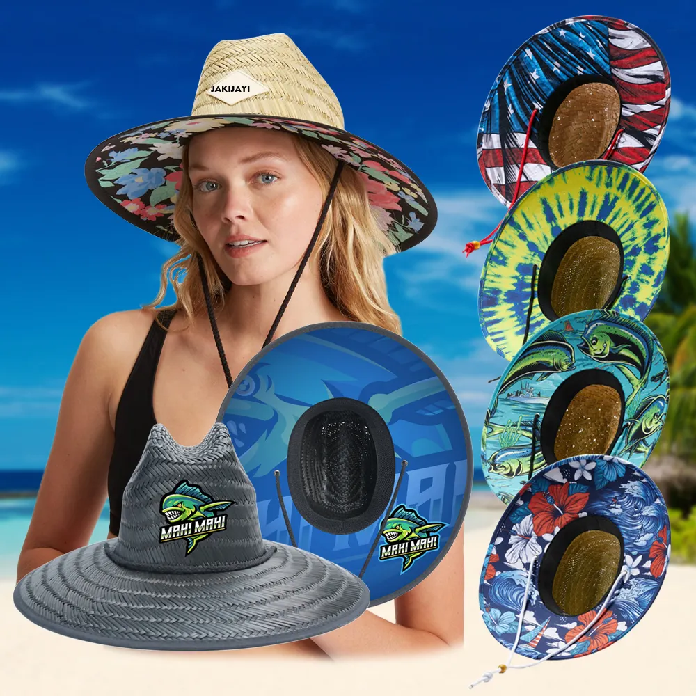 Atacado playeros sombreros hombre mens personalizado larga aba do chapéu de palha chapéu de sol de verão mulheres designer de luxo em massa chapéus de palha com logotipo