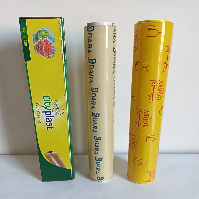 good cling film supermarket use 11 micron casting food grade pvc cling film for packaging