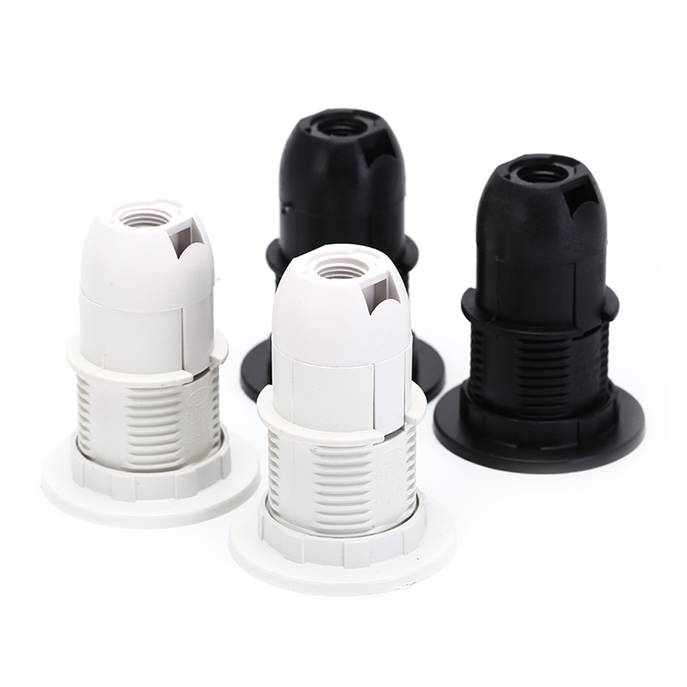 Douille de lampe en plastique E14 noir blanc