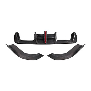 Kuru karbon Fiber AE tarzı arka difüzör BMW M3 M4 G80 G82 2021 + arka tampon difüzör dudak işık araba Bodykit ile - Product Image 3