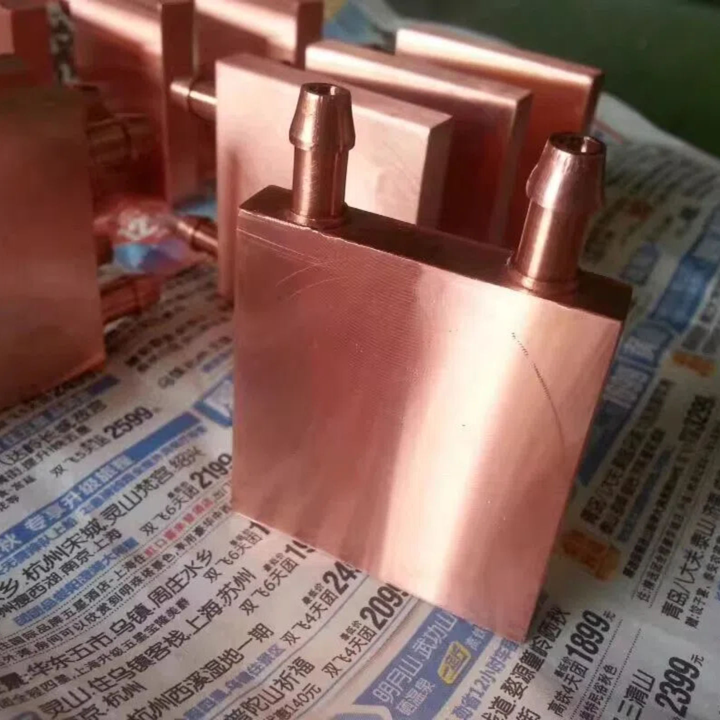 50x50mm Flat Copper Block for Liquid Cooling