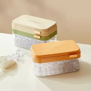 Molde de bloque de hielo de liberación abatible de whisky de bebidas personalizado con contenedor de almacenamiento bandeja de cubitos de hielo cuadrada moldes máquina de hielo transparente - Product Image 6