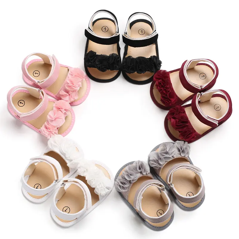 子供夏の下駄新生児幼児女の子プリンセスフローラルサンダルスニーカー幼児ソフトベビーベッドウォーカー靴卸売