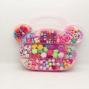 Vente chaude ours princesse enfants Bracelet perlé bricolage fleur boîtes de perles pour créatif dragonne fille Science éducation