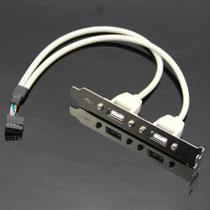 Bochara MotherBoard 9pin <strong>Header</strong> to <strong>2</strong> Ports <strong>USB</strong> <strong>2</strong>.<strong>0</strong> Female Cable Back PCI Panel Bracket for Desktop Computer - Product Image 5