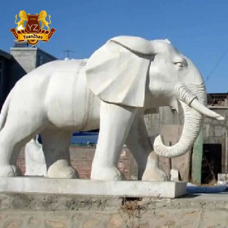 Escultura de piedra de elefante de granito de mármol superventas, talla de piedra de tamaño natural, estatua de jardín de elefante grande para exteriores