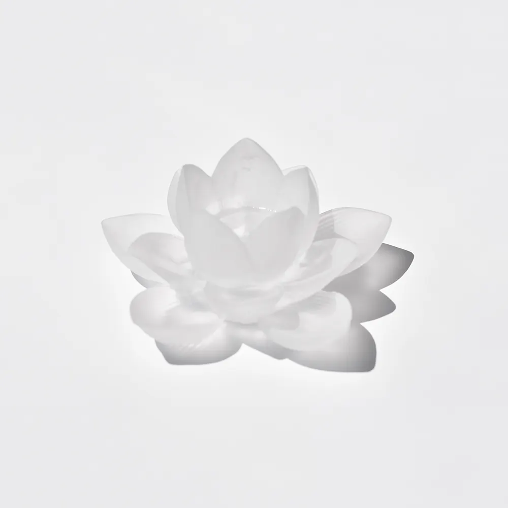 Colore bianco casa/Yoga/decorazione di nozze vetro fiore di loto portacandele in vetro latte portacandele
