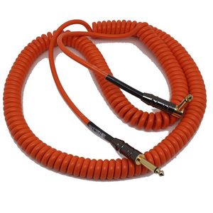 Cable de resorte de bajo ruido para instrumento musical, Conector de cable de guitarra en espiral alto y flexible de 22AWG OFC para instrumento musical
