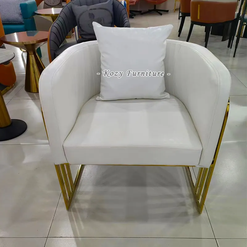 Alta calidad estilo moderno cómodo solo acento nieve blanca sofá silla maquillaje sillón relajarse sillas