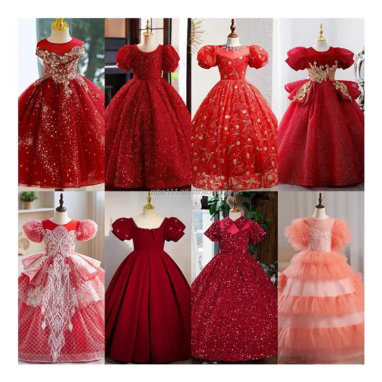 Vestido de Navidad Piano de anfitrión para niños, disfraces de fiesta de flores de cumpleaños para niñas pequeñas vestido de princesa de verano para niños