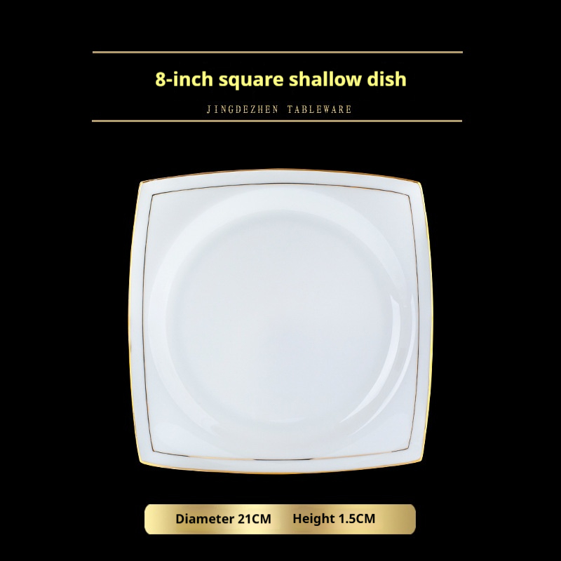 White -8inch Square Flate Plate