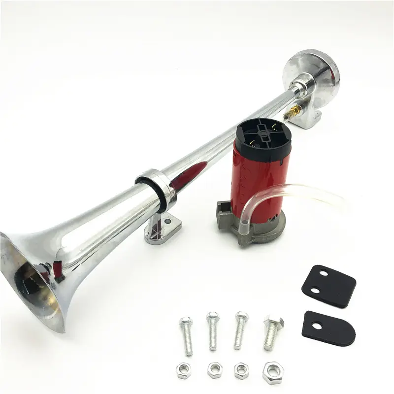Universal 17inch 150DB Loud Car Air Horn 12V/24V 180 Hertz Single Trumpet Compressor for Trucks Cars Automobiles