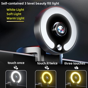 4K 2K Full HD messa a fuoco automatica Webcam Live Webcam con luci a LED, USB Web Cam con microfono per Computer e Computer portatile