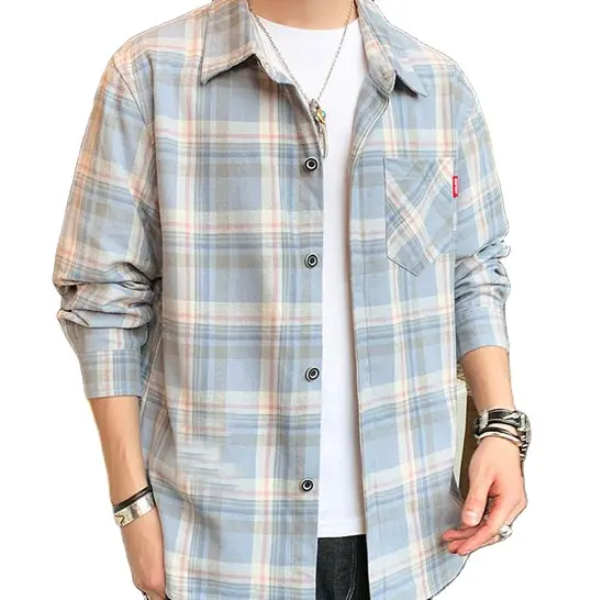 Высококачественная Клетчатая Мужская рубашка на заказ с длинным рукавом, куртка, Однотонная рубашка в клетку для мужчин