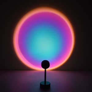 Sıcak satış Modern LED gece lambası zemin lambası gökkuşağı Sunset Sunrise projeksiyon oturma odası yatak için USB güç kaynağı - Product Image 4