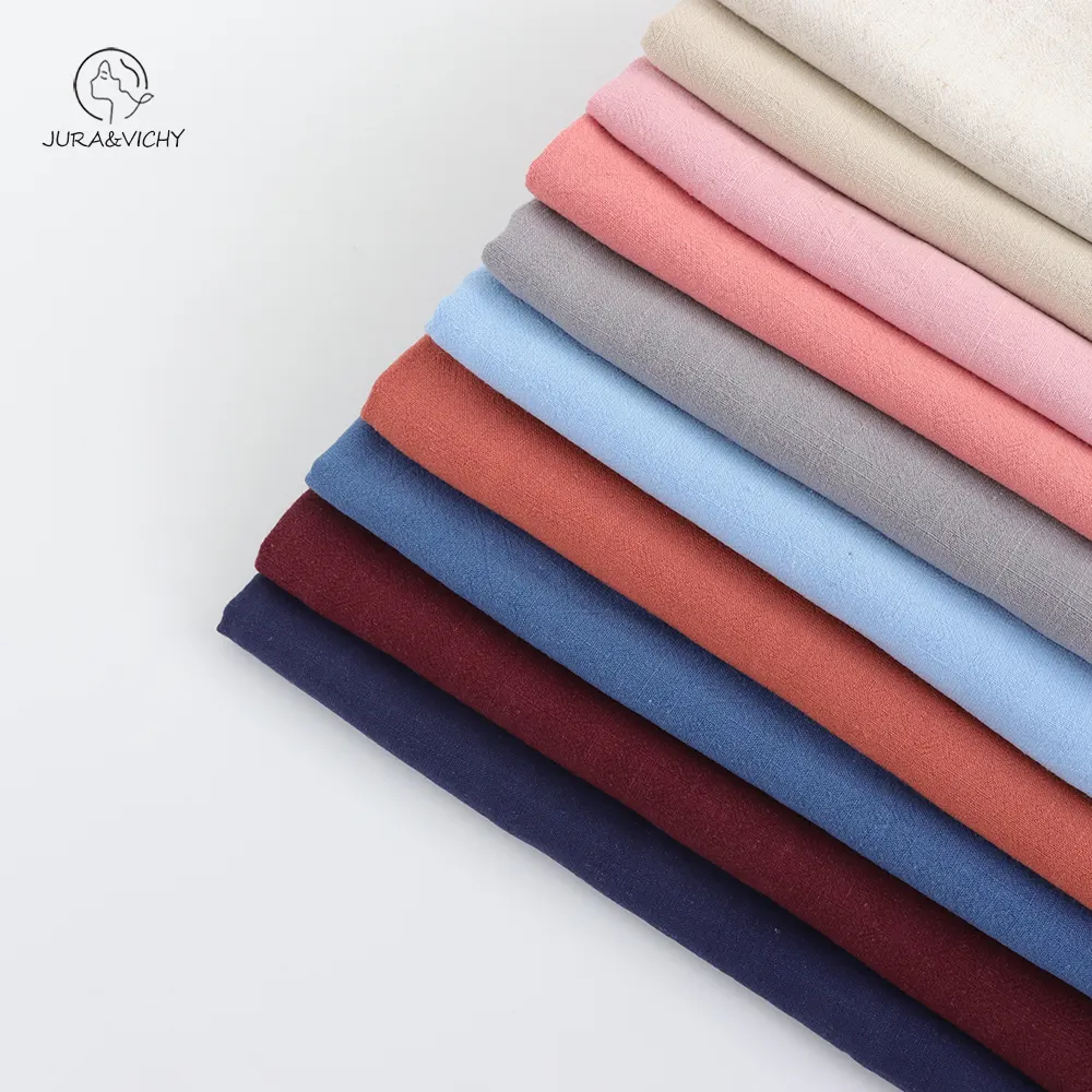 Wholesale Plain 30% Linen 70% Rayon Fabric Mothproof Eco-friendly Stone Washed Rayon Linen Blend Fabric