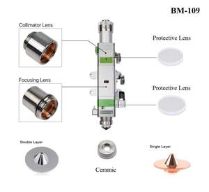 Raytools BM109 BM110 BM111光纤激光器数控激光切割陶瓷体防护透镜喷嘴备件的OEM耗材 - Product Image 1
