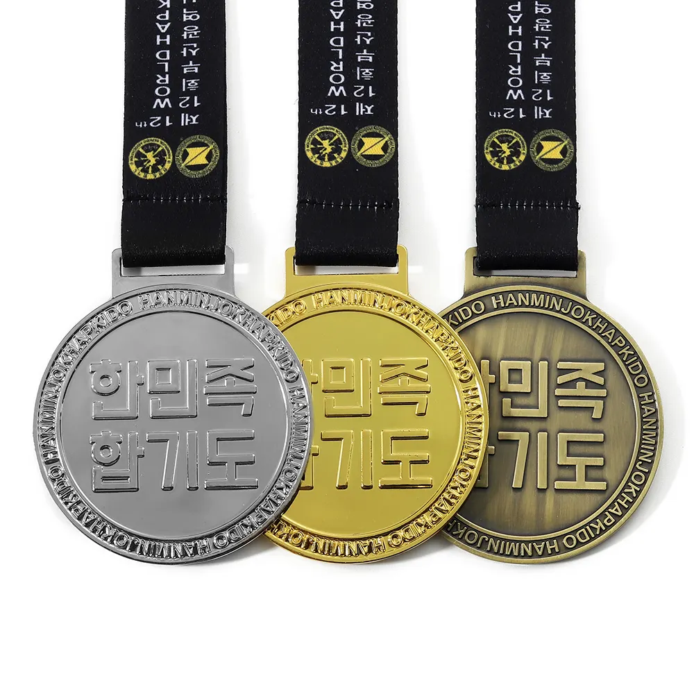 Металлическая Золотая Серебряная бронзовая мировая медаль на заказ
