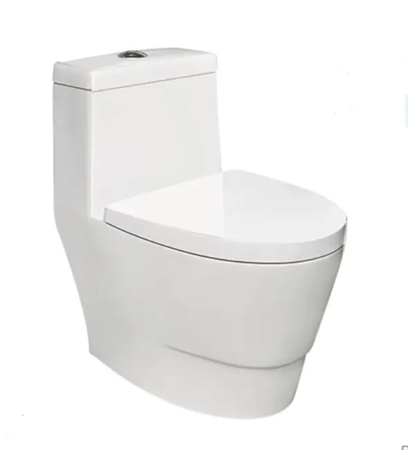 WC de bajo precio montado en el suelo, inodoro de fácil limpieza que ahorra agua, inodoro de cerámica de una pieza supergiratorio para Baño