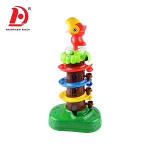 HUADA B/O plastik pil işletilen hayvan rotasyon kule şarkı kuş Toucan oyuncak ışık ve müzik - Product Image 5